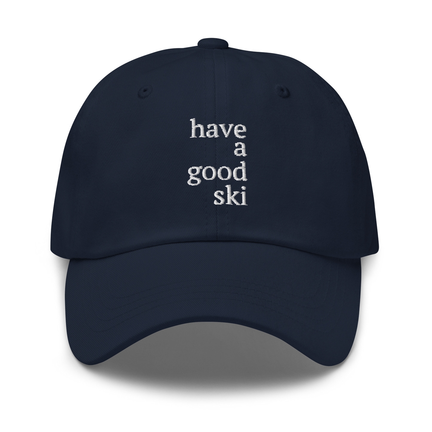 Have a Good Ski Dad Hat in Navy and Spruce