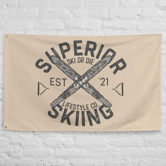 The Ski or Die Crest Flag